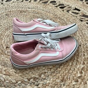 Vans Shoes Girls Size 3 Old Skool Blushing Pink White Classic Skate Sneakers